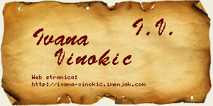 Ivana Vinokić vizit kartica